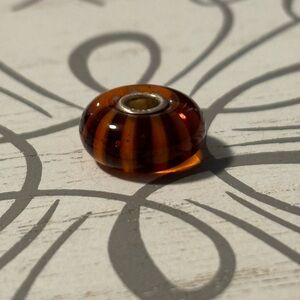 Trollbeads Amber and Rich Brown Glass Bead
